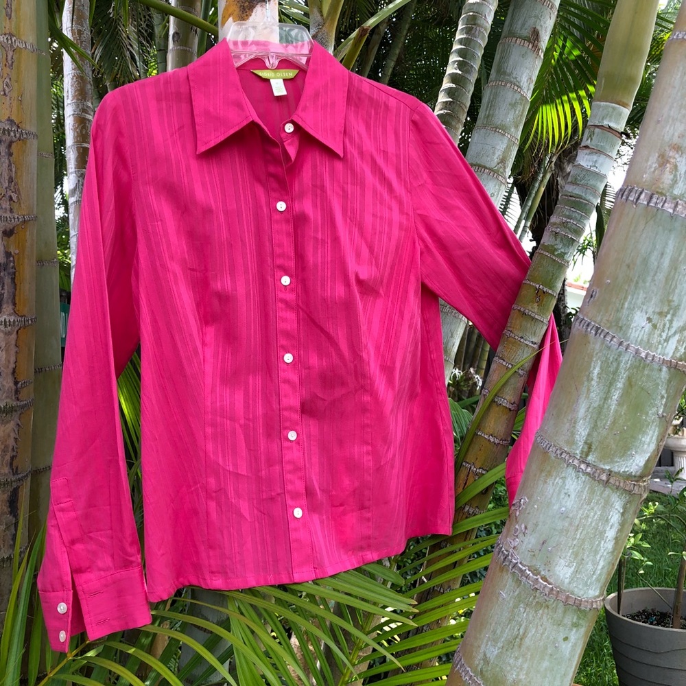 Sigrid Olsen Fuchsia button down shirt